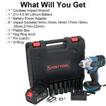 21v Cordless Impact Wrench, 4.0 Ah Battery Small Impact 300 Torque