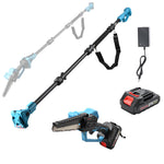 2-In-1 Pole Saws & Mini Chainsaw, Extension Pole Rotatable Pole 14ft Max Reach, With 2.0ah Batteries And Shoulder Strap, 21v Chainsaw For Tree Limb Branch Cutter By SHINTYOOL