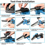 2-In-1 Pole Saws & Mini Chainsaw, Extension Pole Rotatable Pole 14ft Max Reach, With 2.0ah Batteries And Shoulder Strap, 21v Chainsaw For Tree Limb Branch Cutter By SHINTYOOL