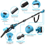 2-In-1 Pole Saws & Mini Chainsaw, Extension Pole Rotatable Pole 14ft Max Reach, With 2.0ah Batteries And Shoulder Strap, 21v Chainsaw For Tree Limb Branch Cutter By SHINTYOOL