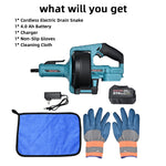 21V Cordless Electric Drain Auger, 23Ft Auger with 4.0Ah Battery, Charger, Non-Slip Gloves, Cleaning Cloth, Auger for Kitchen, Sink, Bathroom Shower Pipes, Toilet, Sewer Pipe by SHINTYOOL