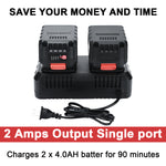 21v Battery Dual Port Quick Charger Base (Battery Not Included)