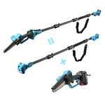 2-In-1 Pole Saws & Mini Chainsaw, Extension Pole Rotatable Pole 14ft Max Reach, With 2.0ah Batteries And Shoulder Strap, 21v Chainsaw For Tree Limb Branch Cutter By SHINTYOOL