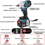 21v Cordless Impact Wrench, 4.0 Ah Battery Small Impact 300 Torque