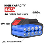 21v Lithium Battery - 4.0 Ah Battery With Charger Adapter